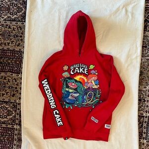 Red Wedding Cake Surf Hoodie Wake Bake Cake Medium